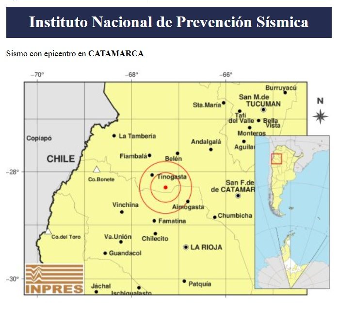 Un leve sismo se registró en el oeste catamarqueño