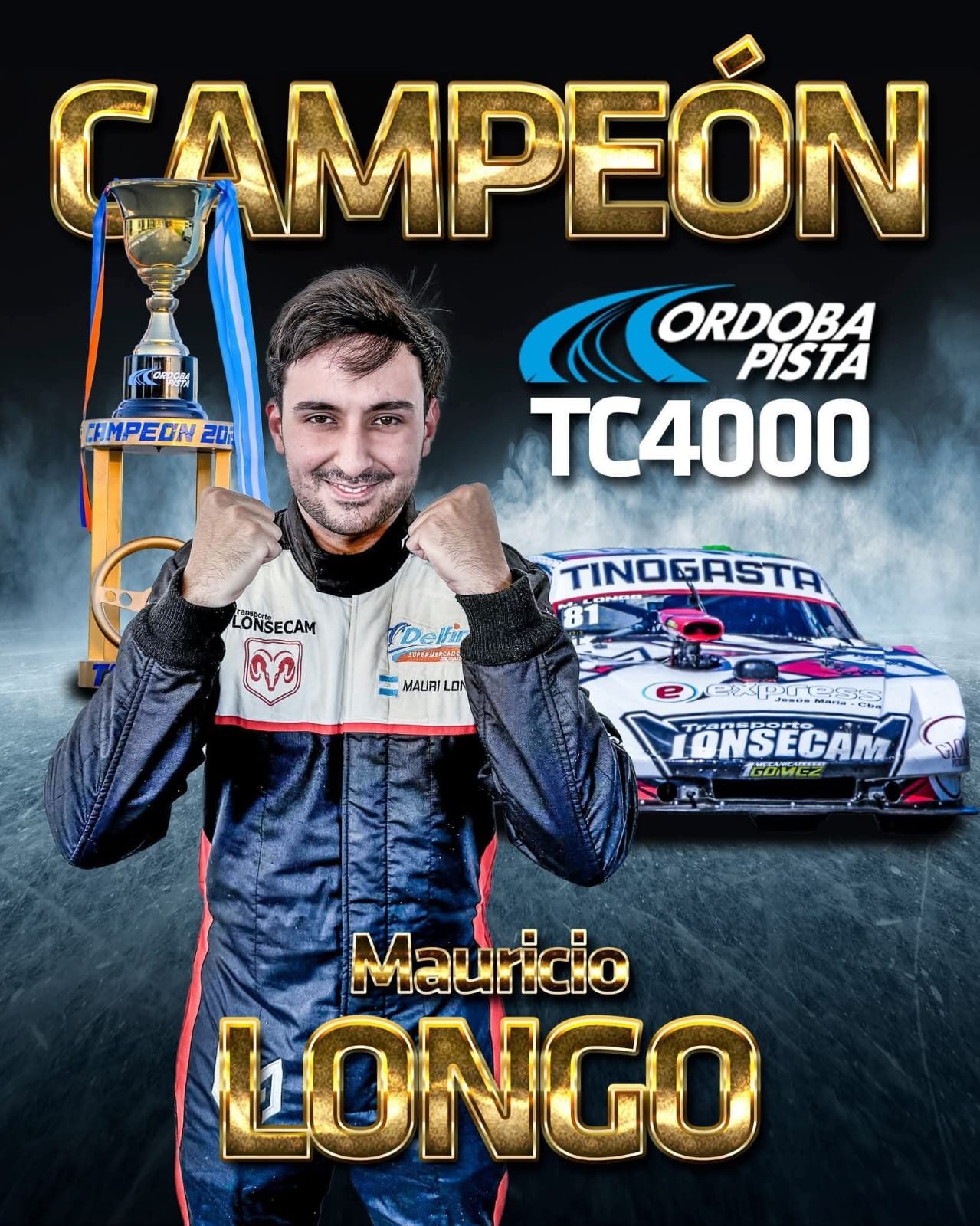 Longo rugió hasta el título: el tinogasteño es campeón del TC 4.000 en Córdoba